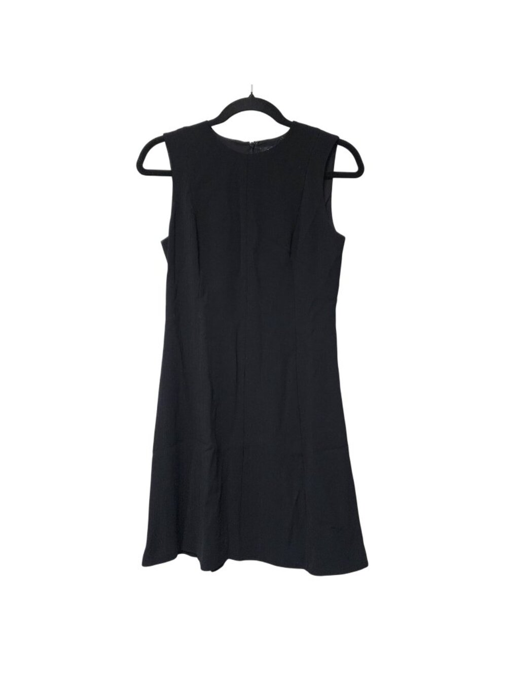 Theory Black Sleeveless A-Line Dress With Ribbed Texture Size 0 Good
